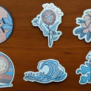 Pura Vida Sticker set with bag